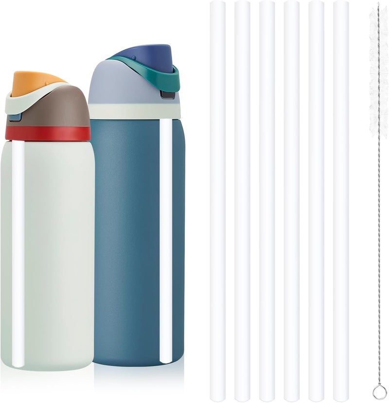 YOUCOX Straw Replacement for Owala Water Bottle 24 oz 32 oz, Reusable Plastic Straws with 1 Cleaner Brush, BPA-free, Dishwasher Safe, Straw Accessories Compatible with Owala Water Bottle - Image 1